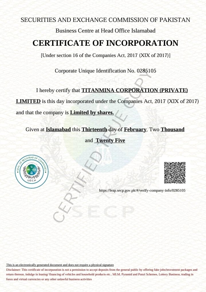 Certification
